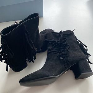 Prada Black Western Tassel Style Boot